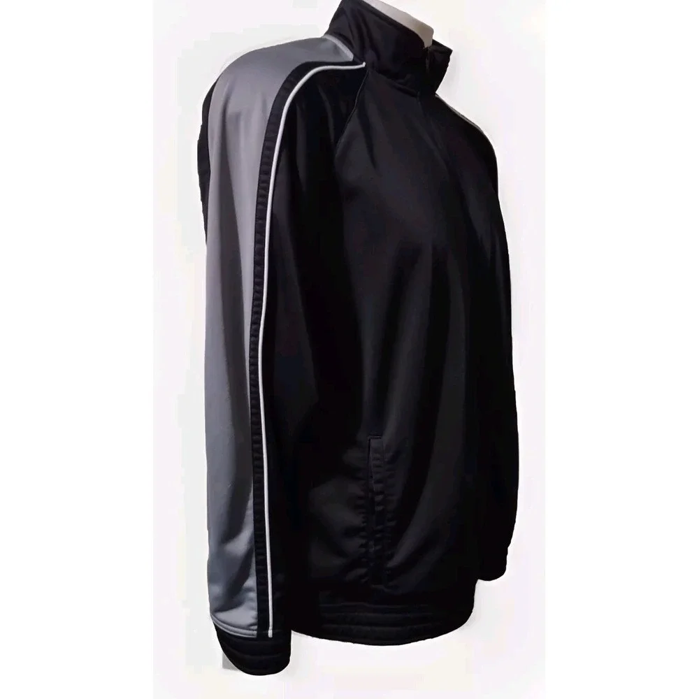 Starter Track Jacket L Mens Athleisure Streetwear Black Grey Full Zip RM42Y032